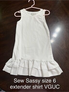 Sew Sassy Girls' White Ruffle-Hem Tank Top